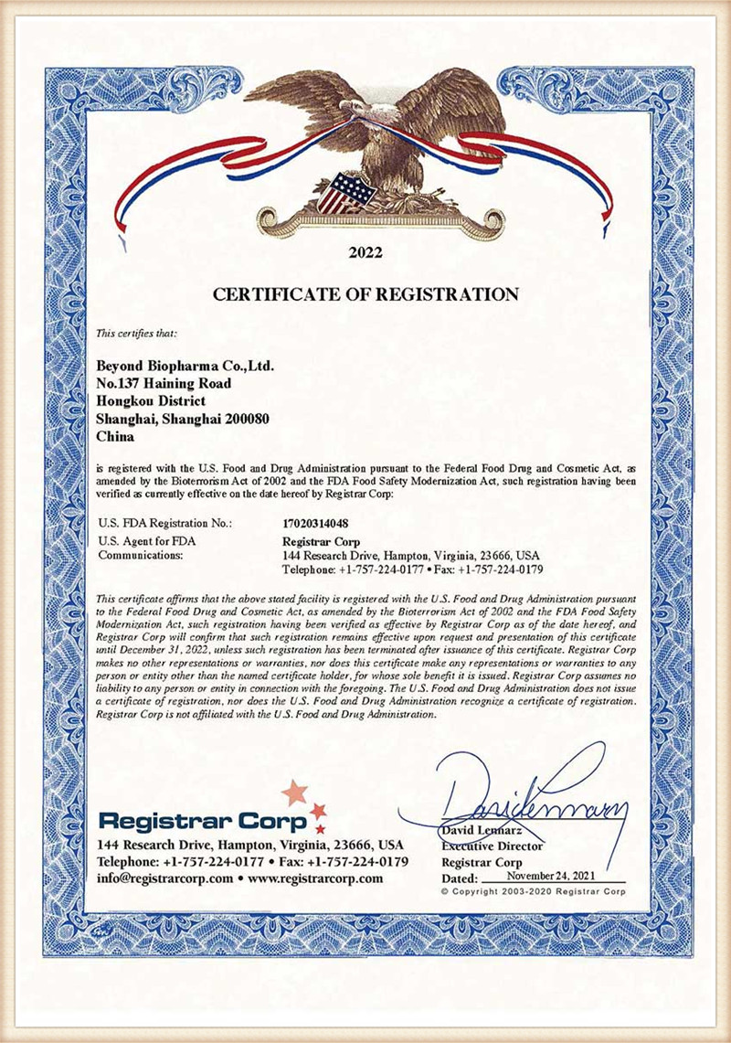 Registrácia FDA v USA 2022